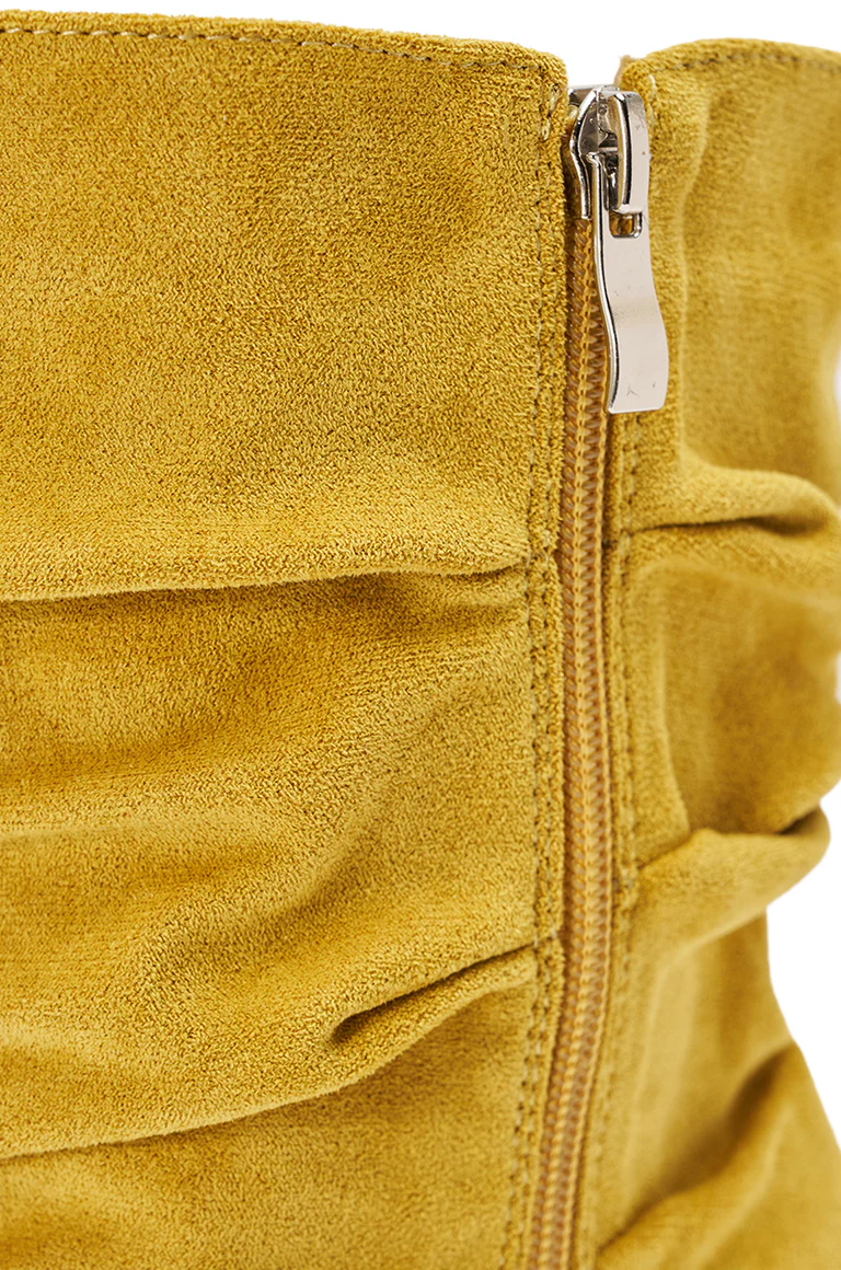 Mustard Wedge Open Toe Bootie