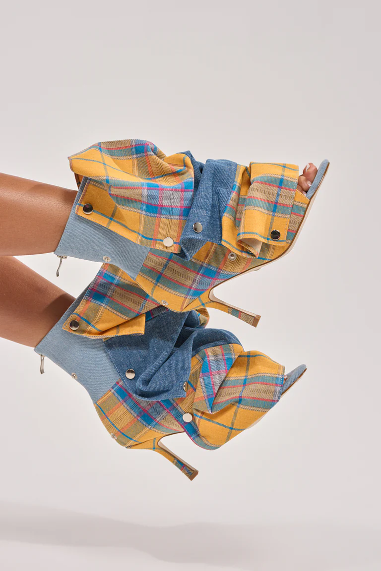 Plaid Snap Bootie