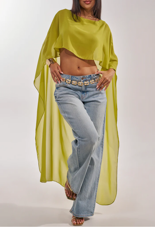 It Girl Blouse In chartreuse