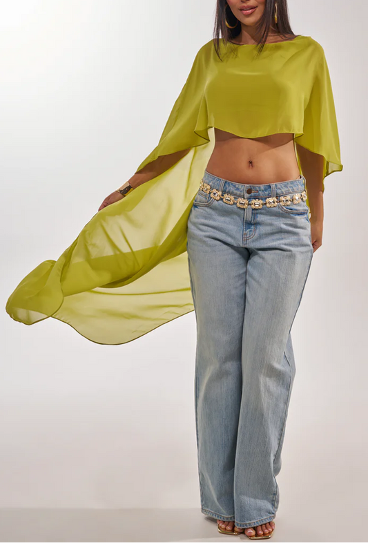 It Girl Blouse In chartreuse