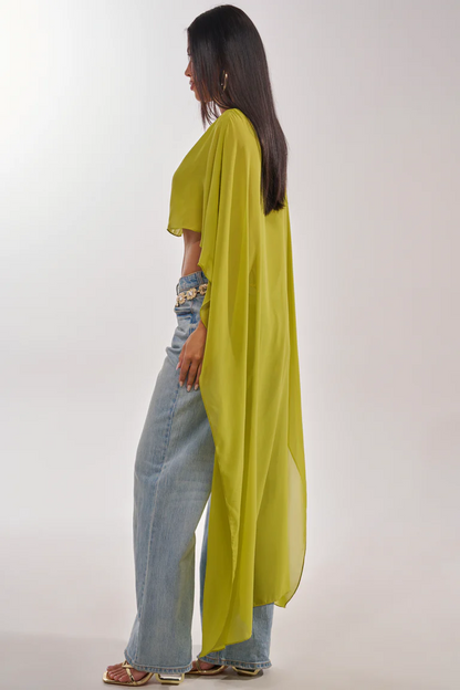 It Girl Blouse In chartreuse