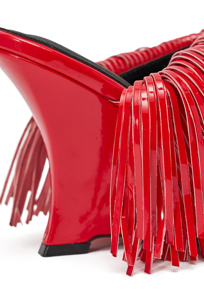 Fringe PU wedge Sandal