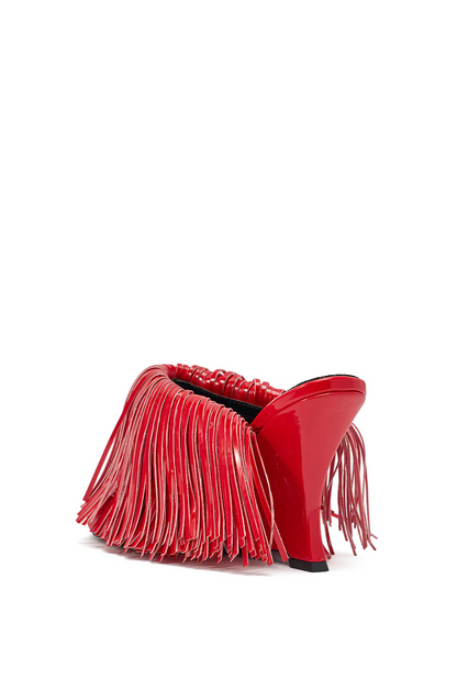 Fringe PU wedge Sandal