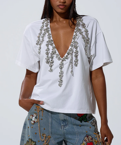 Too Deep Rhinestone Tee
