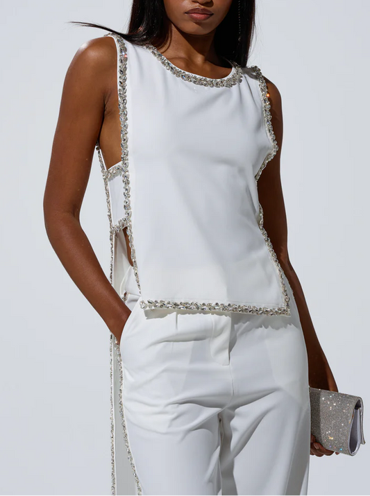 Take To Me Baby Blouse With Rhinestone