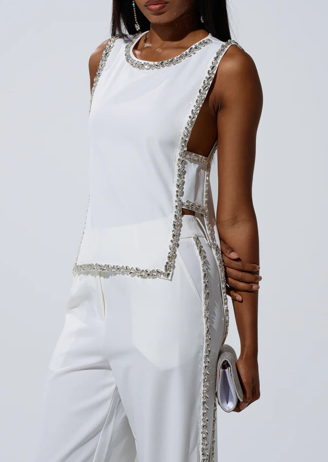 Take To Me Baby Blouse With Rhinestone
