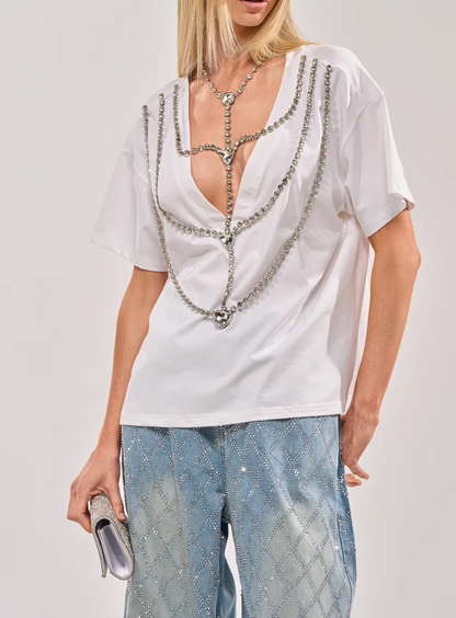 Diamonds Dancing Rhinestone Detail Tee