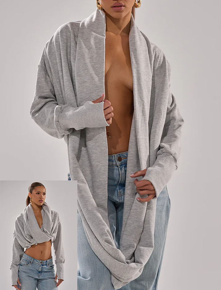 DIY Halter Neck Long-Sleeved Sweatshirt