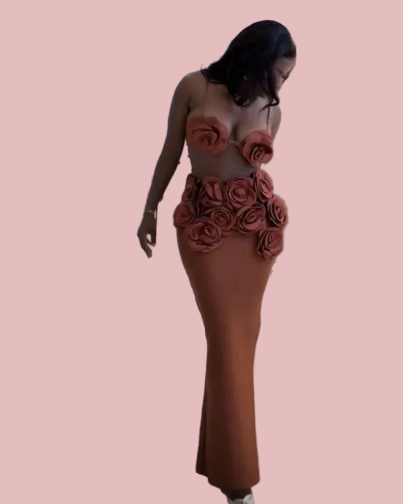 3D Flower Two-Piece Set