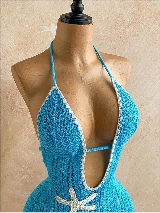 Women's Starfish Crochet Camisole Beach Dress