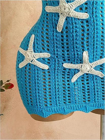 Women's Starfish Crochet Camisole Beach Dress