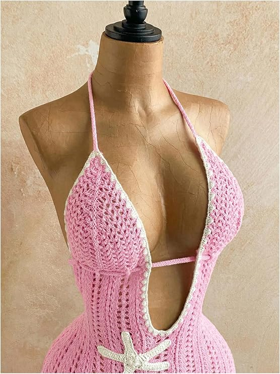 Women's Starfish Crochet Camisole Beach Dress