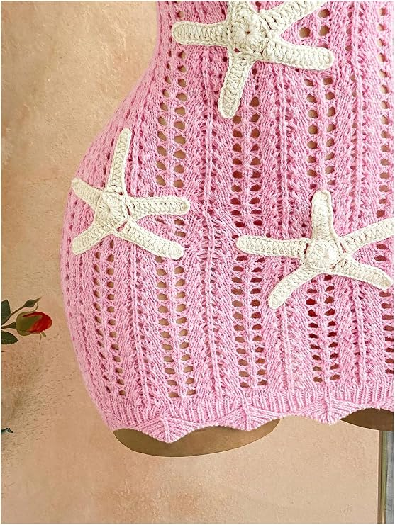 Women's Starfish Crochet Camisole Beach Dress