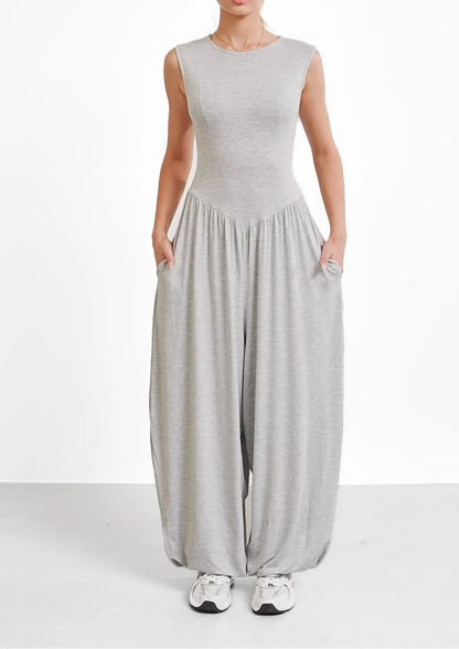 Sleeveless Multi-Colored Lantern Jumpsuit