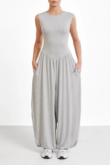 Sleeveless Multi-Colored Lantern Jumpsuit