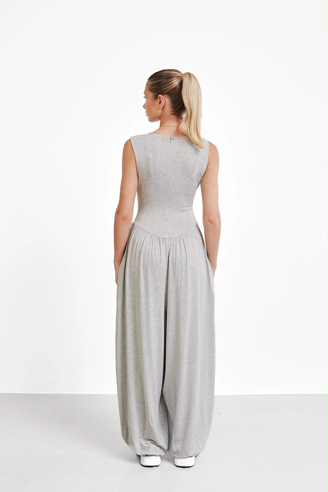 Sleeveless Multi-Colored Lantern Jumpsuit