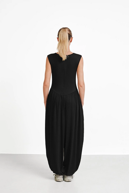 Sleeveless Multi-Colored Lantern Jumpsuit