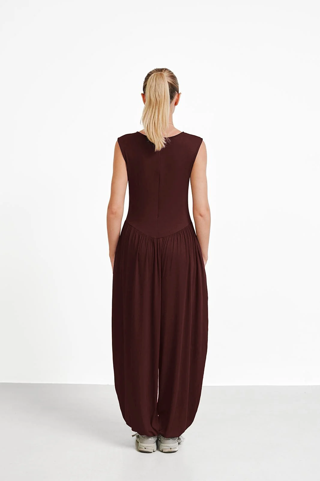 Sleeveless Multi-Colored Lantern Jumpsuit