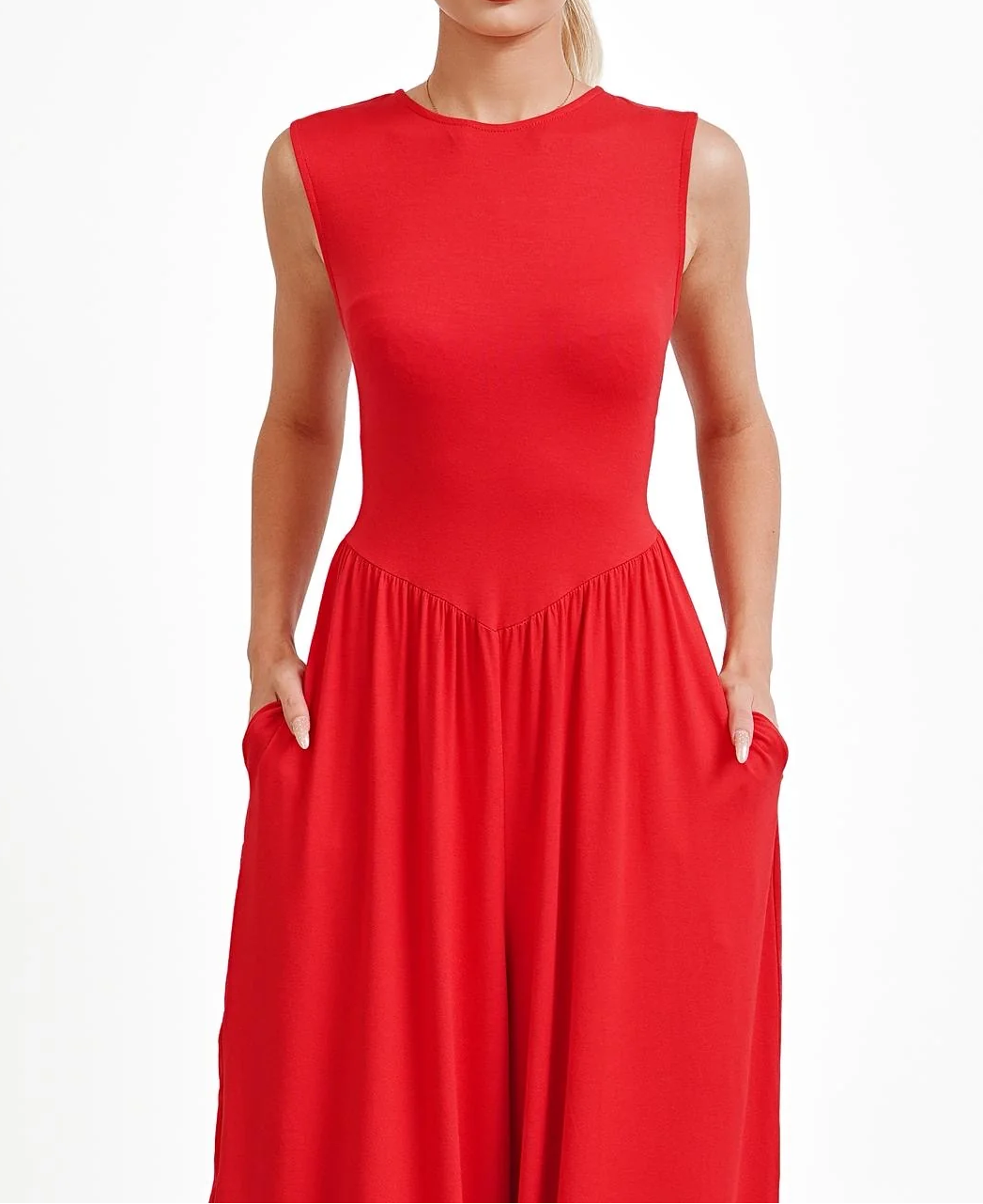 Sleeveless Multi-Colored Lantern Jumpsuit
