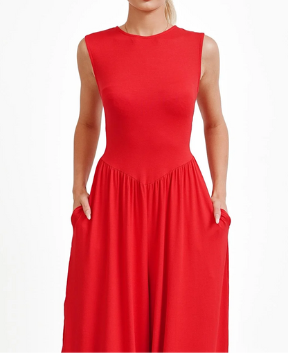 Sleeveless Multi-Colored Lantern Jumpsuit