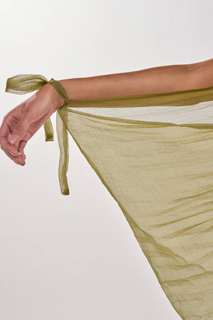 Design-Conscious Pleated Mesh Slip Dress
