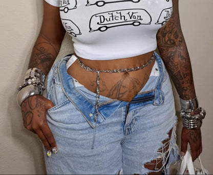 Loose-Fitting Ripped Straight-Leg Jeans