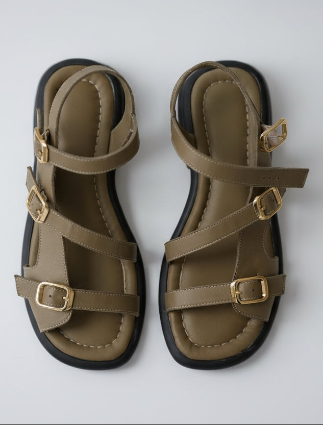 Elastic Adjustable Open-Toe Non-Slip Flat Sandals