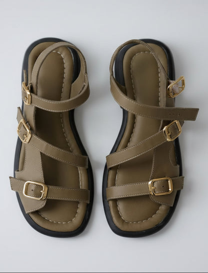Elastic Adjustable Open-Toe Non-Slip Flat Sandals