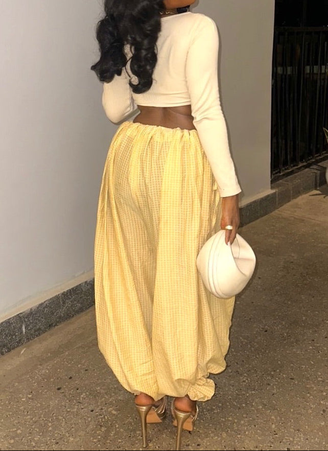 Elastic Waistband Summer Lantern Pants